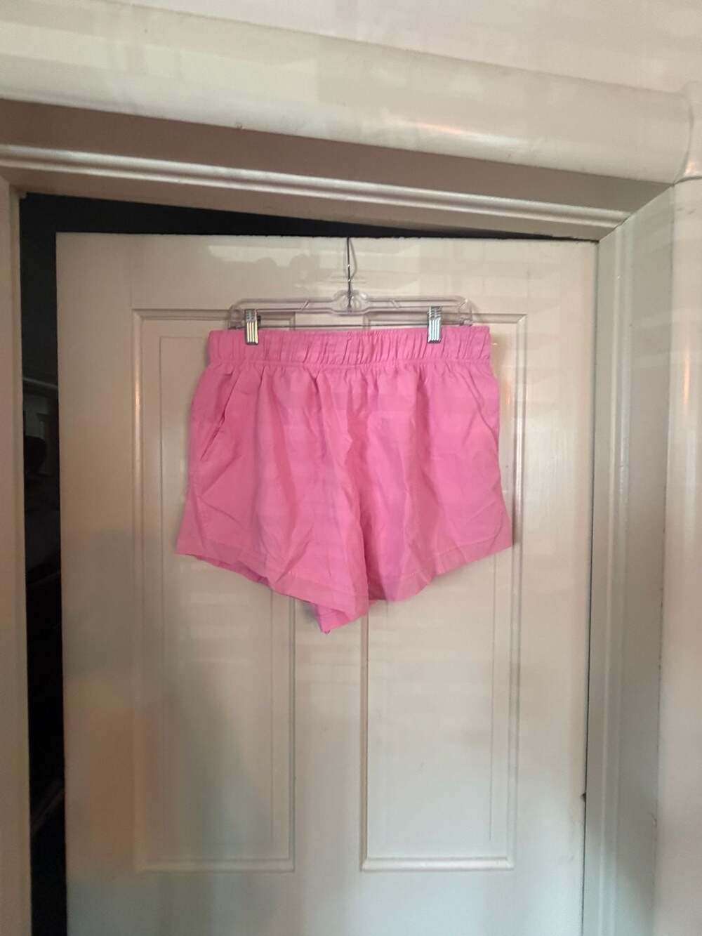 Athletic Works Pink Smocked Waistband Running Shorts Size L 12-14